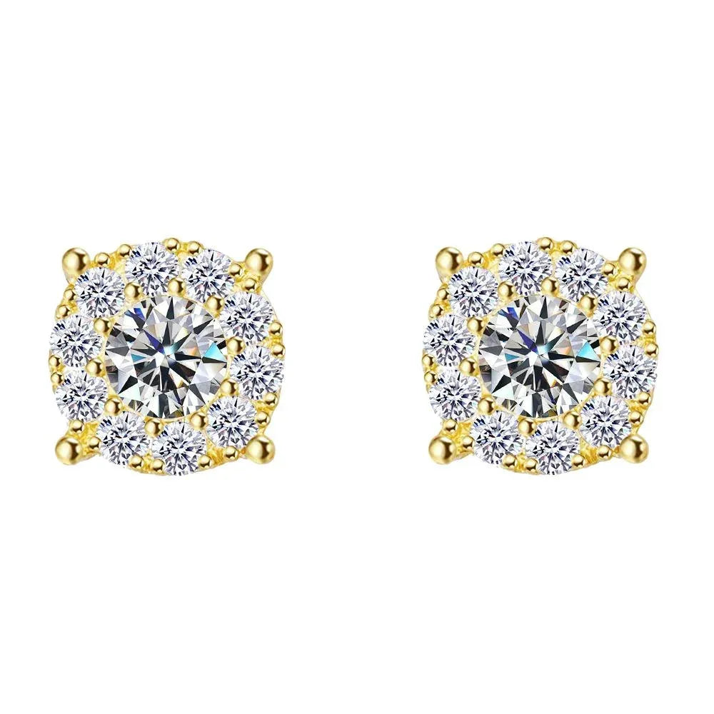 S925 Silver Round 0.45ct Moissanite Inspired Stud Earrings - CaratixJewelry
